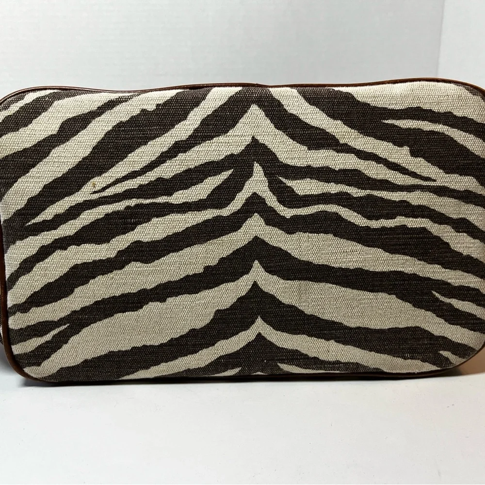 Michael Kors Zebra Print Canvas/Leather Satchel